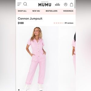 Show Me Your MuMu Pink Denim Jumpsuit